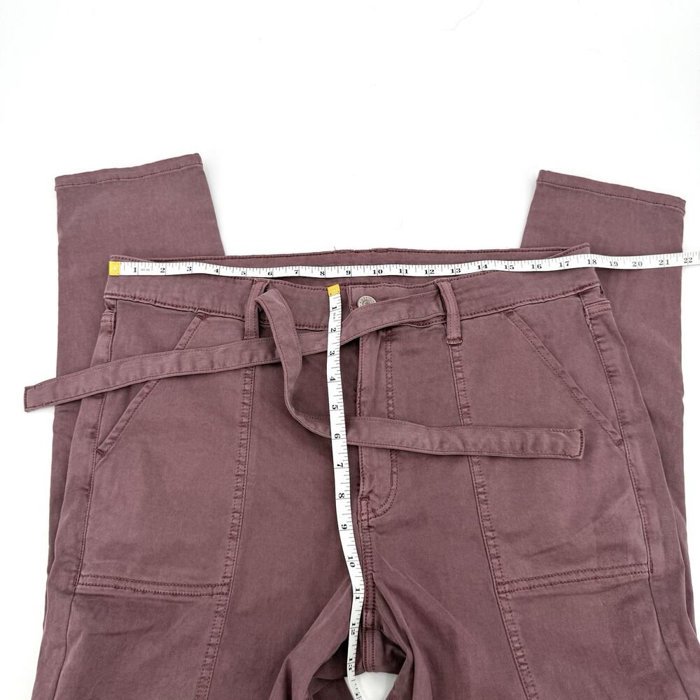 American Eagle Women’s 18 High Rise Jegging Next Level Stretch Mauve Tie Waist - Picture 8 of 9